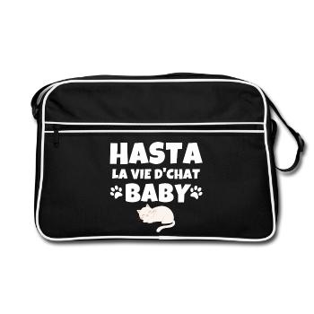chat, amoureux des chats, chat humour - Sac Retro - noir/blanc - Devant