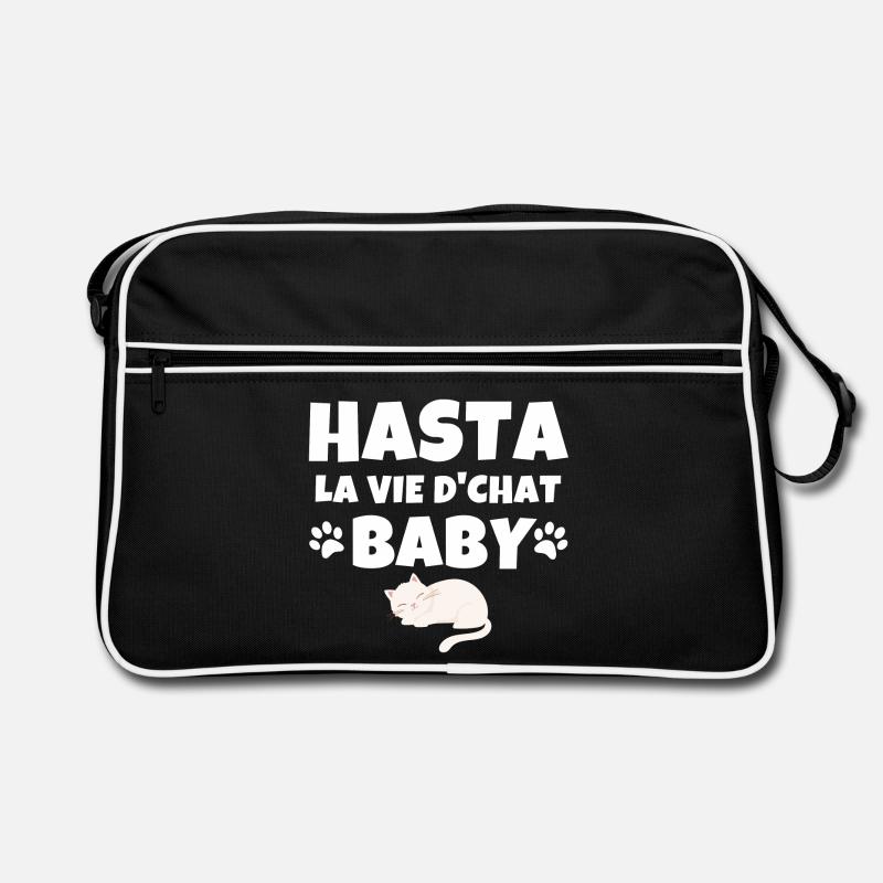 chat, amoureux des chats, chat humour - Sac Retro - noir/blanc