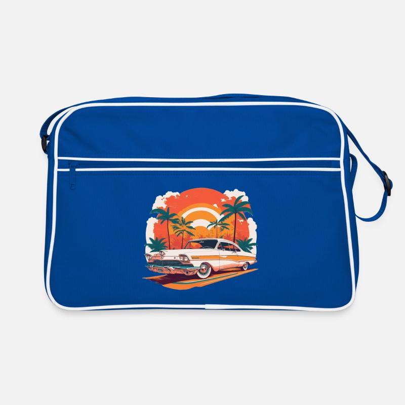 Palm trees sunset American style Retro Bag