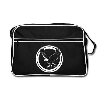 Eagle logo in circles - Retro Bag - black/white - Front