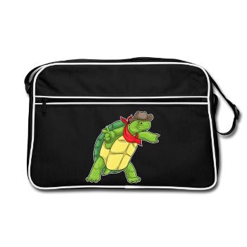 Tortue Cowboy Chapeau de Cowboy - Sac Retro - noir/blanc - Devant