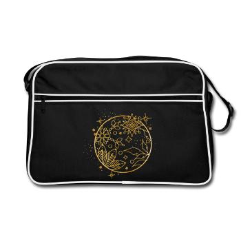 Ornement de boule de Noël dorée enchanteresse - Sac Retro - noir/blanc - Devant