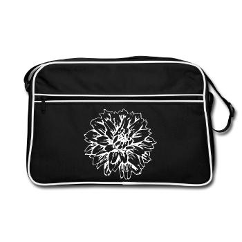 Blume weiß weiße Blume Blumen weiß weiße Blumen - Retro Tasche - Schwarz/Weiß - Vorne