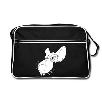 White Sewer Rat - Retro Bag - black/white - Front