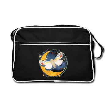Papillon exotique rare au clair de lune - Sac Retro - noir/blanc - Devant