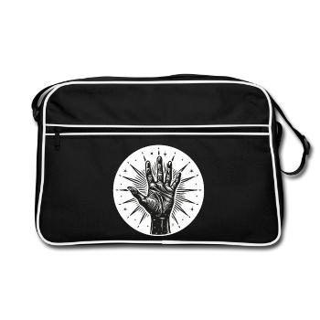 Main étoile avec flashs - Sac Retro - noir/blanc - Devant