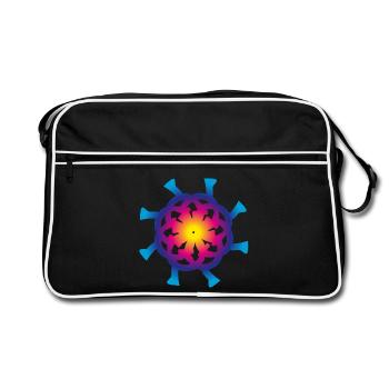 Arc-en-ciel CERCLE spectral - Sac Retro - noir/blanc - Devant