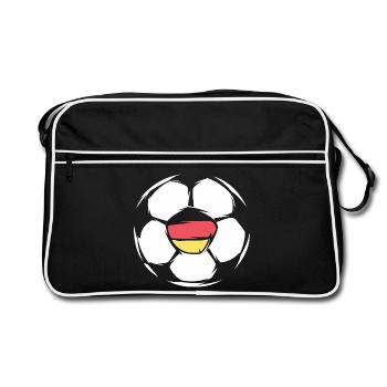 Icône de ballon d’illustration de football de l’équipe d’Allemagne - Sac Retro - noir/blanc - Devant