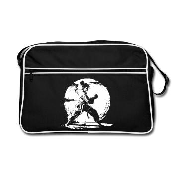 Dessin de fille de karaté - Sac Retro - noir/blanc - Devant