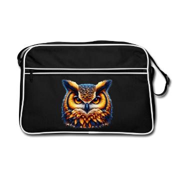 Owl - Retro Bag - black/white - Front