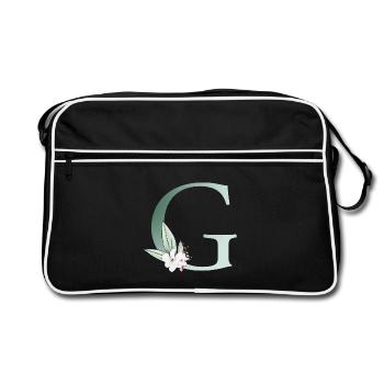 G Monogram, Floral, Personnalisable - Sac Retro - noir/blanc - Devant