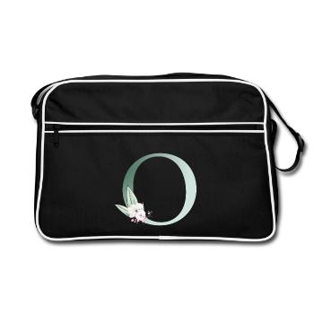 o Monogramme, Floral, Personnalisable - Sac Retro - noir/blanc - Devant