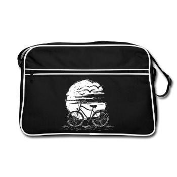 Radfahren Zeichnung - Retro Tasche - Schwarz/Weiß - Vorne