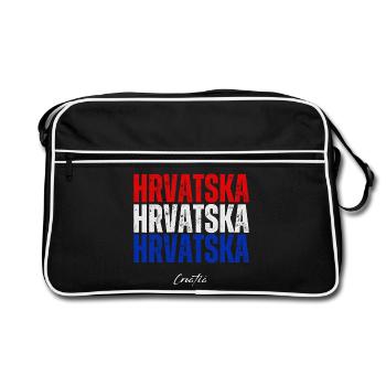 Drapeau croate, fierté croate - Sac Retro - noir/blanc - Devant