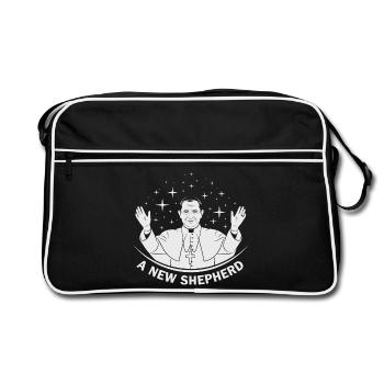 Ein Neuer Hirte - Retro Tasche - Schwarz/Weiß - Vorne