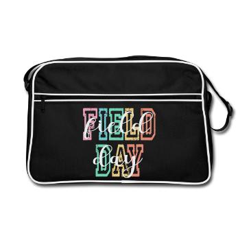Colorful Field Day Lettering Graphic Design - Sac Retro - noir/blanc - Devant
