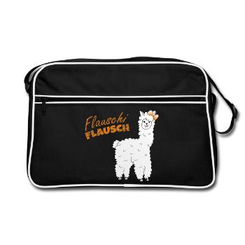Flauschi-flausch - Retro Tasche - Schwarz/Weiß - Vorne