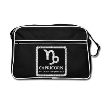 Signe du zodiaque Capricorne - Sac Retro - noir/blanc - Devant