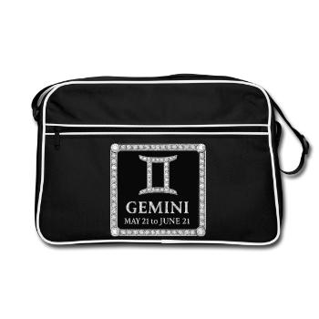 Signe du zodiaque Gémeaux - Sac Retro - noir/blanc - Devant
