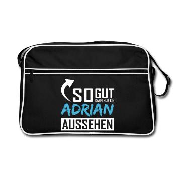 Only an Adrian can look so good - Retro Bag - black/white - Front