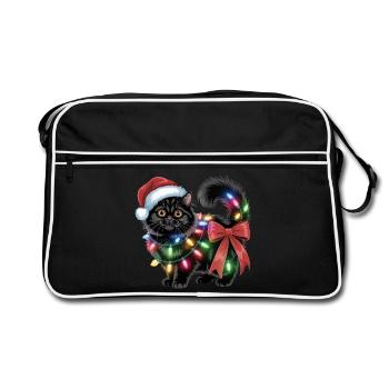 Chat de Noël - Sac Retro - noir/blanc - Devant