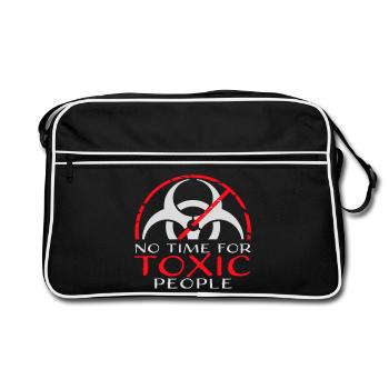 No Time Toxic People Boundaries Self Care Saying - Retro Bag - black/white - Front