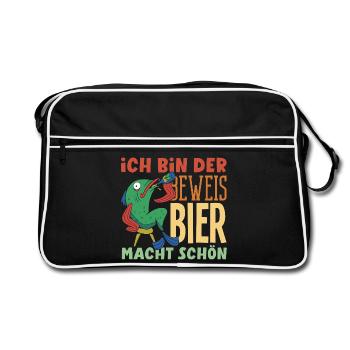 Je suis la preuve – la bière te rend belle - Sac Retro - noir/blanc - Devant