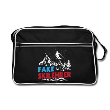 Ski Instructor FAKE SKI INSTRUCTOR Skiing Funny - Retro Bag - black/white - Front