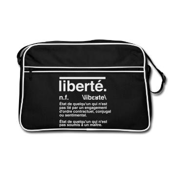 Liberté Définition Style Dictionnaire  - Sac Retro - noir/blanc - Devant