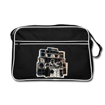 Dub Reggae Soundsystem Roots - Retro Bag - black/white - Front