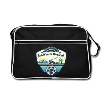 Two wheels, one soul - Retro Bag - black/white - Front