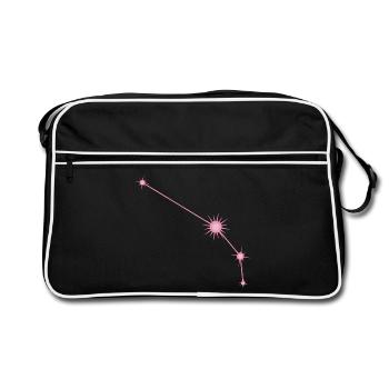Aries Star Constellation Zodiac Sign Pastel Pink - Retro Bag - black/white - Front