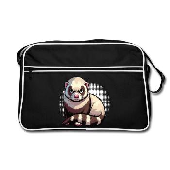 ferret ferret holder ferret owner - Retro Bag - black/white - Front