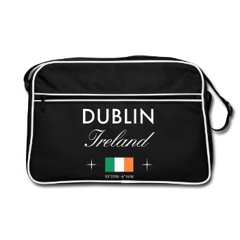 Dublin Irlande Coordonnées Souvenir de voyage - Sac Retro - noir/blanc - Devant