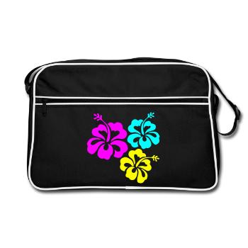 Hibiskus Hibiskusblüte hibiscus - Retro Bag - black/white - Front