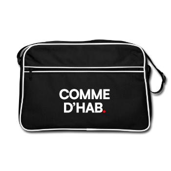 COMME D’HAB | Expression humour minimaliste - Sac Retro - noir/blanc - Devant