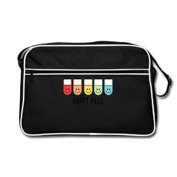 Happy Pills - Retro Bag - black/white - Front