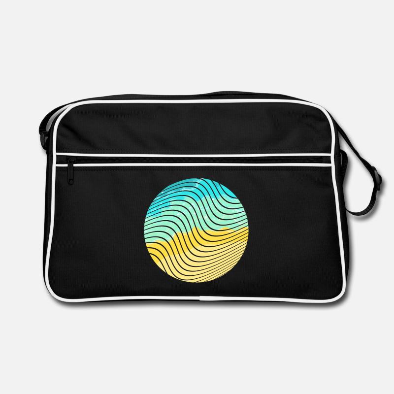 Beach wave - Retro Bag - black/white