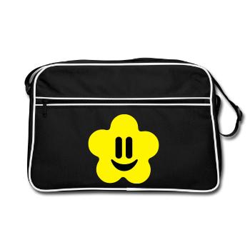 flower power - Retro Tasche - Schwarz/Weiß - Vorne