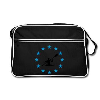 Kanu im Sternenkreis - Retro Tasche - Schwarz/Weiß - Vorne
