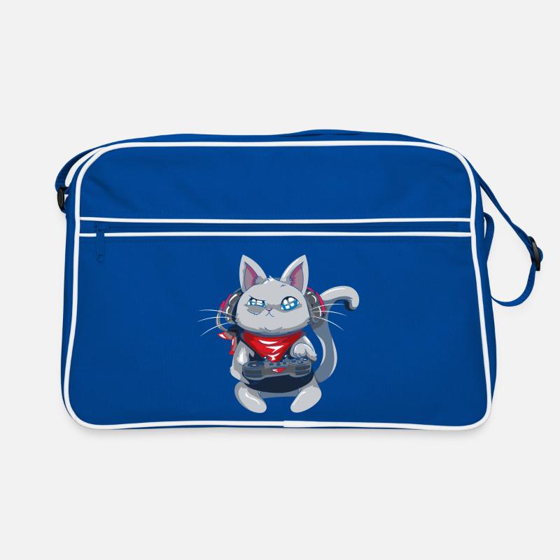 Chat avec casque - chat de jeu - chat gamer Sac Retro