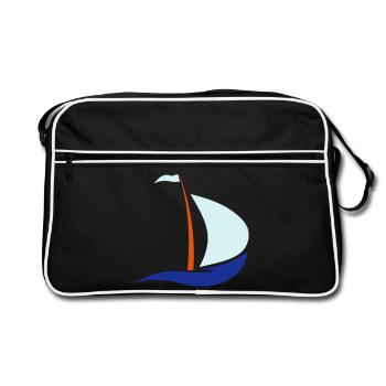 bateau à voile - Sac Retro - noir/blanc - Devant