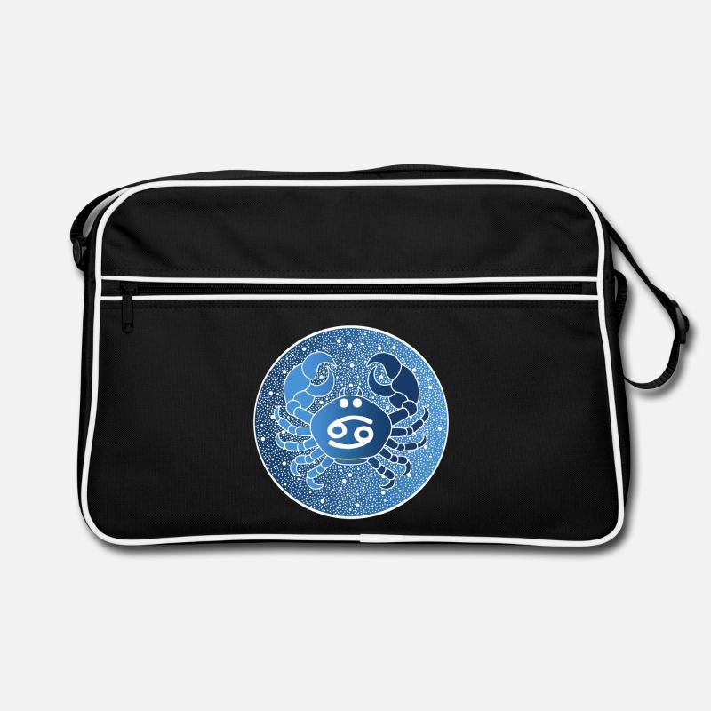 Sternzeichen: Krebs - Retro Tasche - Schwarz/Weiß