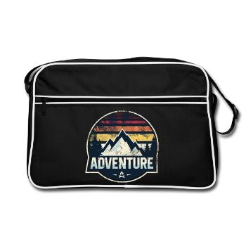 Adventure Mountain Patch - Retro Tasche - Schwarz/Weiß - Vorne