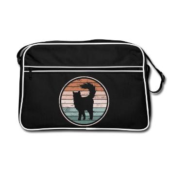 Katze Katzen - Retro Tasche - Schwarz/Weiß - Vorne