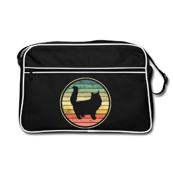 Katze Katzen - Retro Tasche - Schwarz/Weiß - Vorne