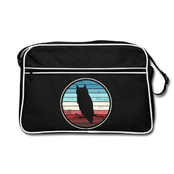 Owl Owls - Retro Bag - black/white - Front