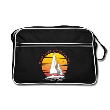Would Rather Be Sailing - Retro Bag - black/white - Front