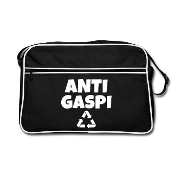 anti-gaspi, anti-gaspillage, recycler - Sac Retro - noir/blanc - Devant