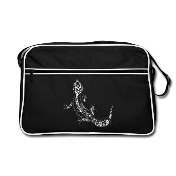 Gecko / Gecko léopard - Sac Retro - noir/blanc - Devant